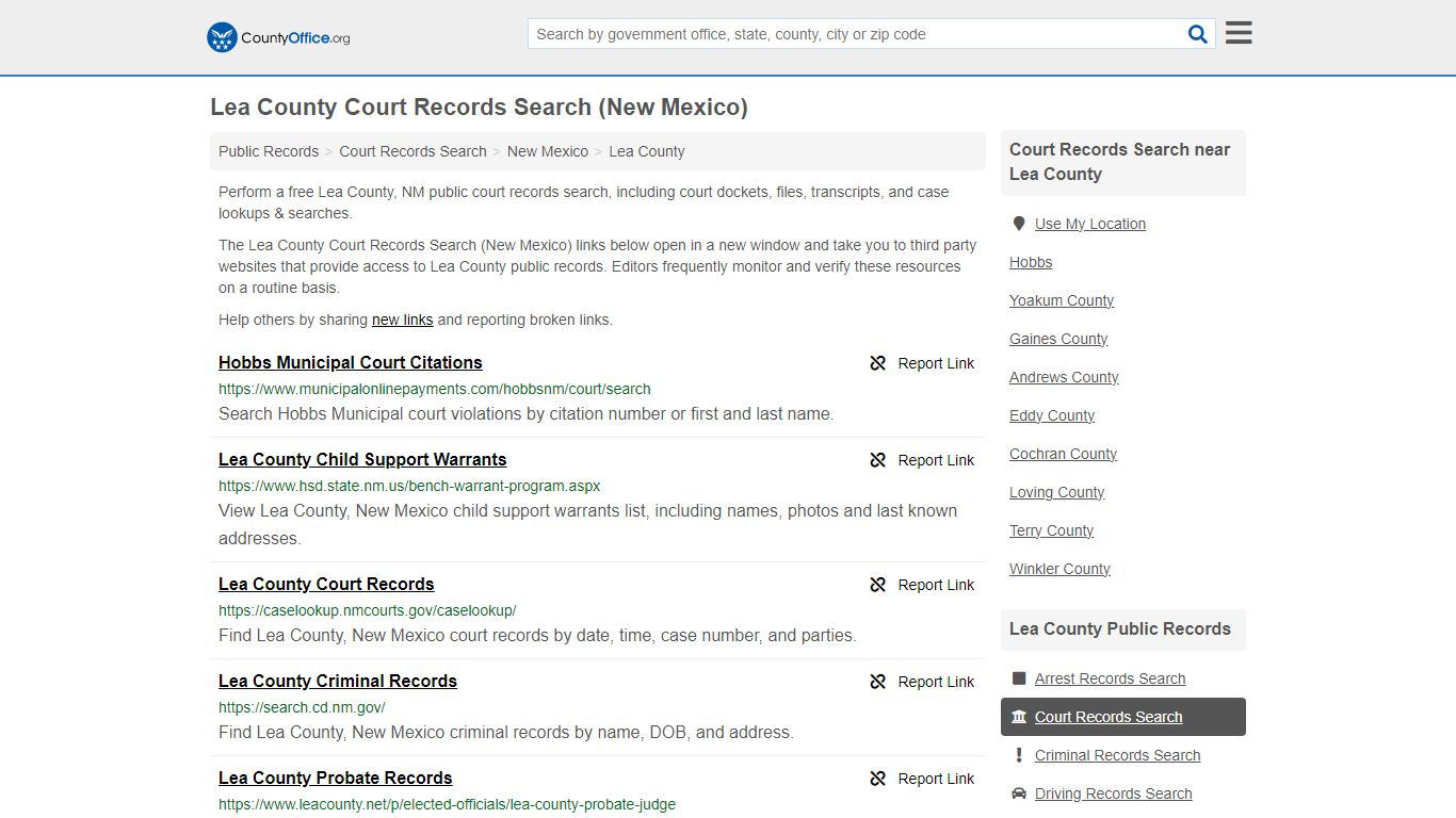 Lea County Court Records Search (New Mexico) - County Office