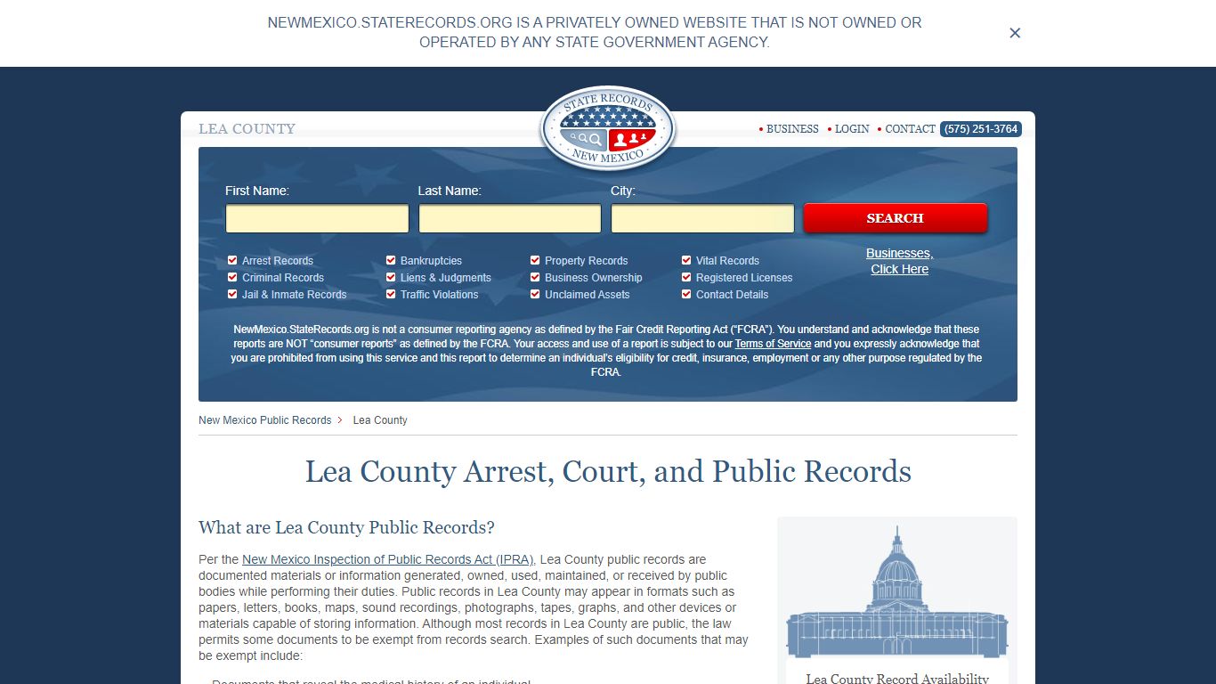 Lea County Arrest, Court, and Public Records